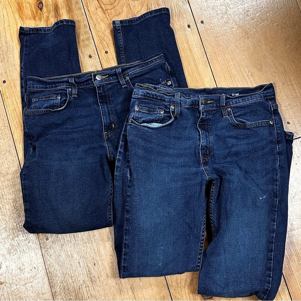 George Slim dark blue jeans TWO PAIRS, 32x32.